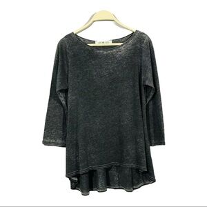 Coin 1804 TShirt Gray fade tie dyed hi low Casual